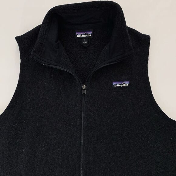 Patagonia Better Sweater Vest Women L Black Fleece Zip Jacket Outdoor Preppy - Picture 3 of 9